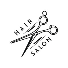 Elegant Hair Salon Logo with Scissors and Comb – Vector Design

