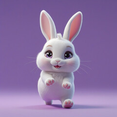 Rabbits, white rabbits, long-eared rabbits, rabbit fur, animals, pets Generative AI