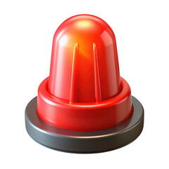 Fototapeta premium 3d red warning light beacon isolated on transparent background