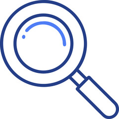 A clean and simple vector graphic of a magnifying glass icon perfect for search functionality and data exploration interfaces