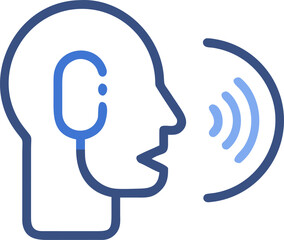 Modern voice command icon for digital interfaces and applications featuring clear visual communication and user interaction elements