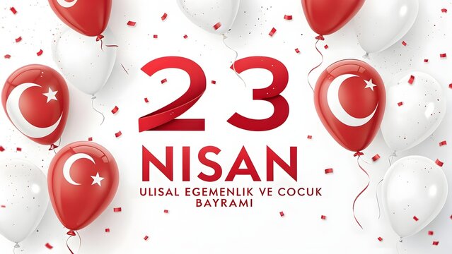 23 nisan turkish national sovereignty and children s day celebration with balloons