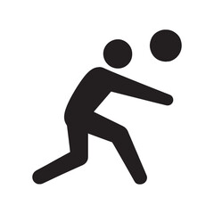 Silhouette of a person playing volleyball with a ball

