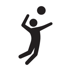 Silhouette of a basketball player jumping and running in action vector icon
