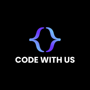 Code With Us Logo Developer Bracket Symbol for Programming Brands