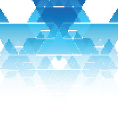 "Abstract vector blue geometric background with overlapping triangles. Modern pixelated low-poly design featuring a cool gradient texture for corporate and clean tech art."