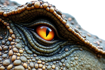 Fototapeta premium Close up of a reptilian eye with orange iris and black pupil