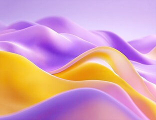 Fototapeta premium Abstract wavy shapes of vibrant purple and yellow