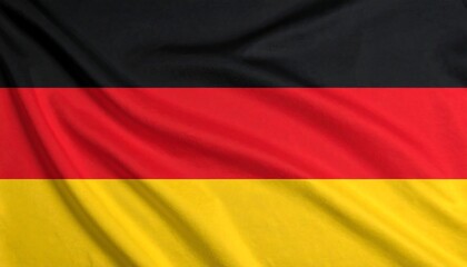 Naklejka premium German flag with black, red, and gold horizontal stripes, slightly wrinkled texture