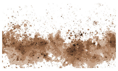 Rough brown dirt and grime overlay texture on transparent background, gritty weathered surface, eroded grunge marks, distressed old texture, dirty layered overlay, rustic background