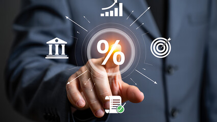 Business finance growth percentage target image