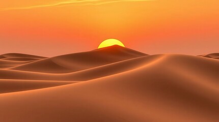 Desert Sunset Over Rolling Dunes