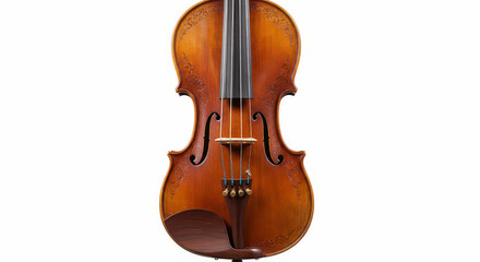 Classic violin isolated on white background detailed musical instrument