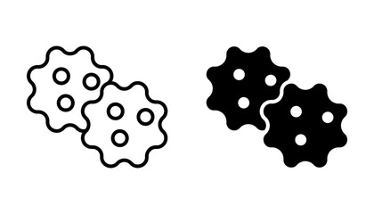 virus and bacteria Icon set. Symbol isolated on white background. vector illustration.