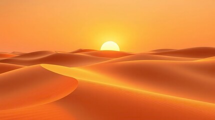 Obraz premium Desert Sunset Over Sand Dunes