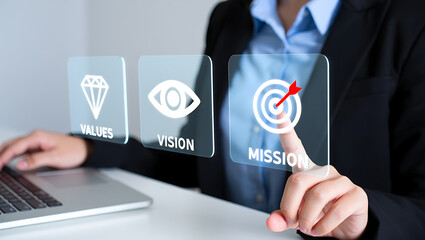 Business strategy concept diamond eye target image