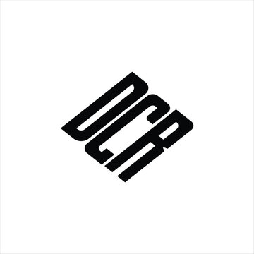 Modern abstract DCR logo design featuring geometric lines for innovative data analysis and digital transformation branding