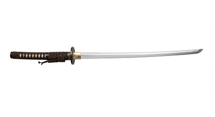 Isolated katana sword on white background a traditional japanese weapon