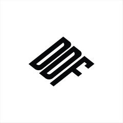 Modern abstract DDF logo design featuring geometric lines for innovative data analysis and digital transformation branding