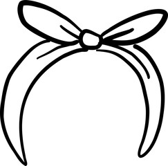 Wide Headband Hairband Outline Drawing