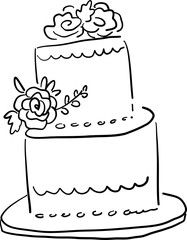 Whipped Cream Cake Hand Drawn Art