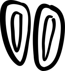 Black and White Hairband Line Art