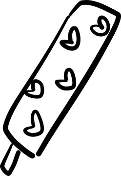 black and white heart popsicle clip art preview