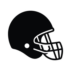 Naklejka premium Football helmet silhouette icon on white