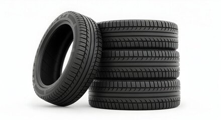 New Stack of Car Tires Automotive Spare Parts Rubber Wheels  Road Trip Safety Driving Performance High Quality Durable Strong Reliable