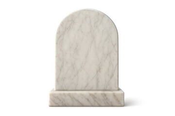 Blank marble tombstone on transparent background representing death and remembrance