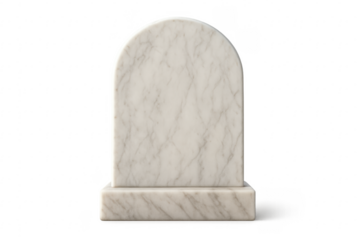 Blank marble tombstone on transparent background representing death and remembrance