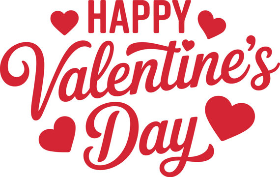 Happy valentines day typography vector illustration