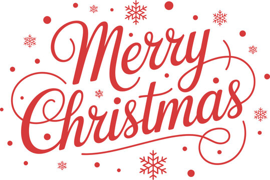 Elegant red merry Christmas typography festive calligraphy design