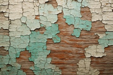 Peeling paint texture on weathered wood surface