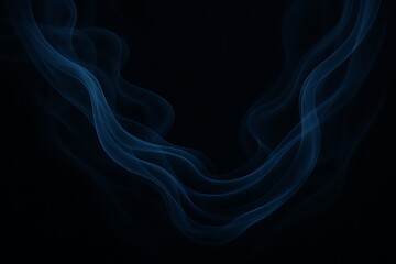 Fototapeta premium Ethereal blue smoke wisps against a dark background