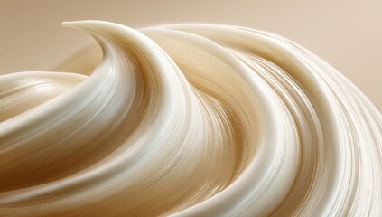 Creamy, flowing abstract form.  Soft, light beige swirls