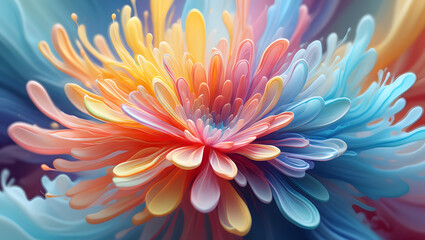 Obraz premium A stunning blue and pink dahlia with white petals blooms in a vibrant garden