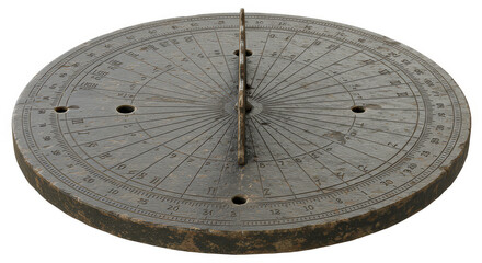 Detailed antique brass astrolabe isolated on white background