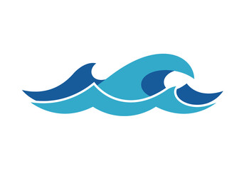 Obraz premium Stylized Ocean Waves with Blue Color Palette, Vector Graphic