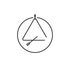 Clean triangle music instrument with angled striker, ideal for rhythm tools, orchestral app icons, or sonic branding with precision and clarity