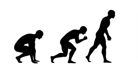 Fototapeta premium Athlete silhouettes in motion showing start and progress in running sequence