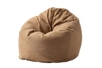 Beige beanbag chair, rounded, soft,  cushioned