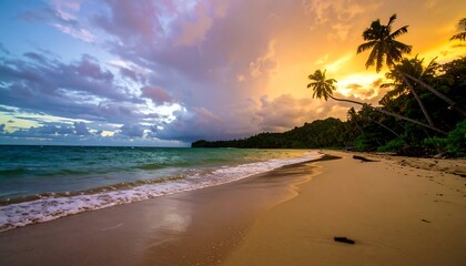 Tropical sunset beach scene (3)