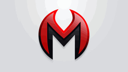 Stylized Red and Black Letter M Logo Design