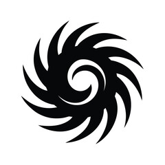 Fototapeta premium Circular tribal swirl tattoo silhouette