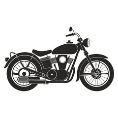 Obraz premium Isolated on a white background, a vintage red chopper motorcycle with chrome details and black tires is ready to ride