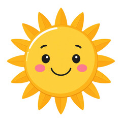 Cute sun with smiley face, perfect for stickers, kids projects, or summer-themed design elements