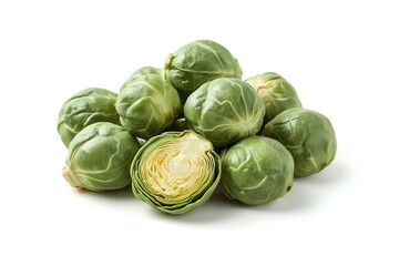 Fototapeta premium brussels sprouts isolated on white background