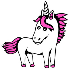 Unicorn Cute Pretty Friendly Cartoon Cool Girl Fun