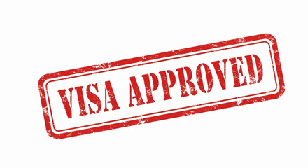 Red Visa Approved grunge stamp, a vector illustration.